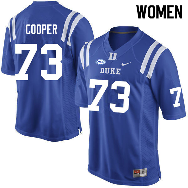 Women #73 Curtis Cooper Duke Blue Devils College Football Jerseys Sale-Blue